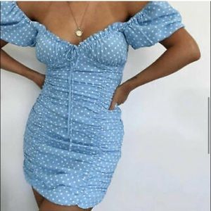 Zara draped polka dot dress